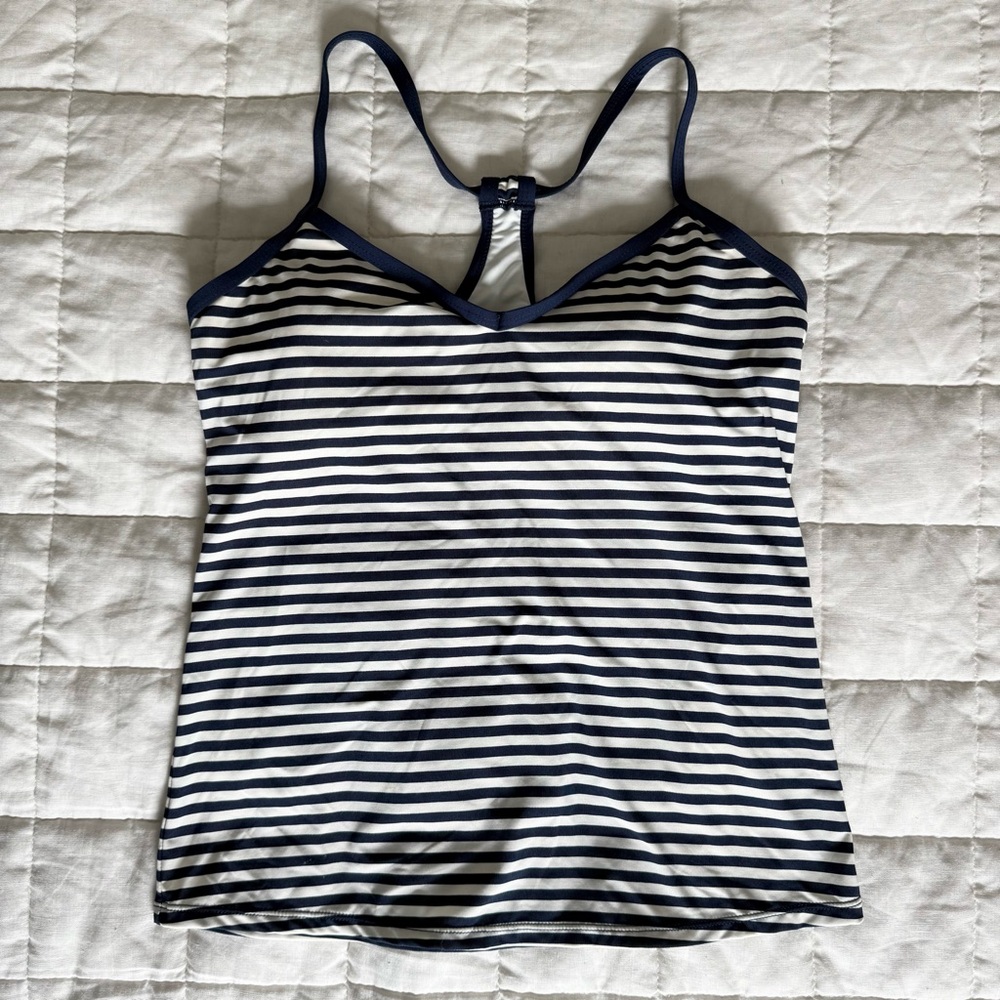 Carve Designs Navy and White Striped Tankini or Athletic Top